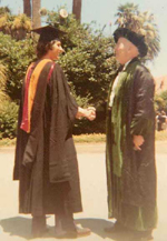 Kenneth E. Norton and Prof. Dr. William Hermanns, upon Ken receiving his Masters of Science diploma, Stanford University, 4/3/1975